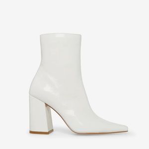 Steve Madden Zoe White Patent Boot